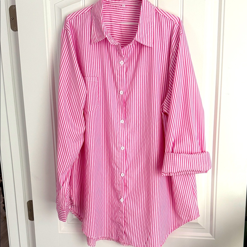 Classic Pink and White Striped Top